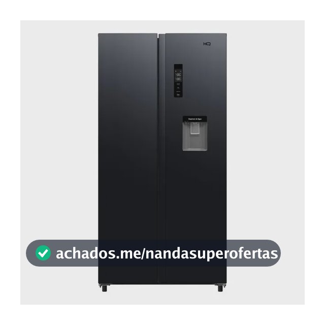 Geladeira Side By Side Frost Free 480l Hq Hq-480sbswd Preta 110v