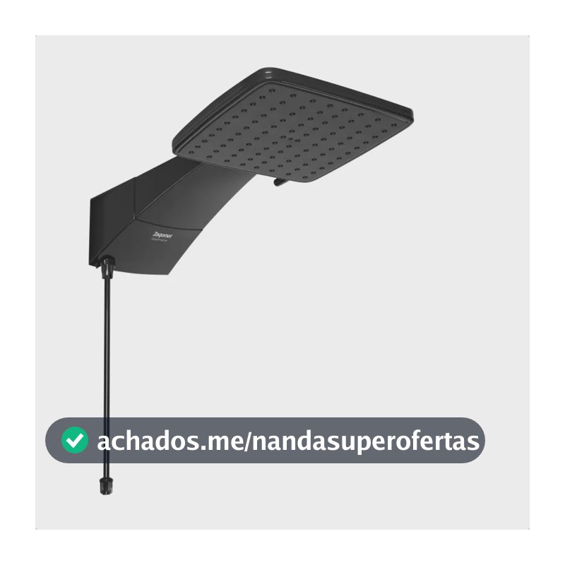 Chuveiro Elétrico Black Zagonel Ducha Quadratta Eletrônica Preto 110v 127v