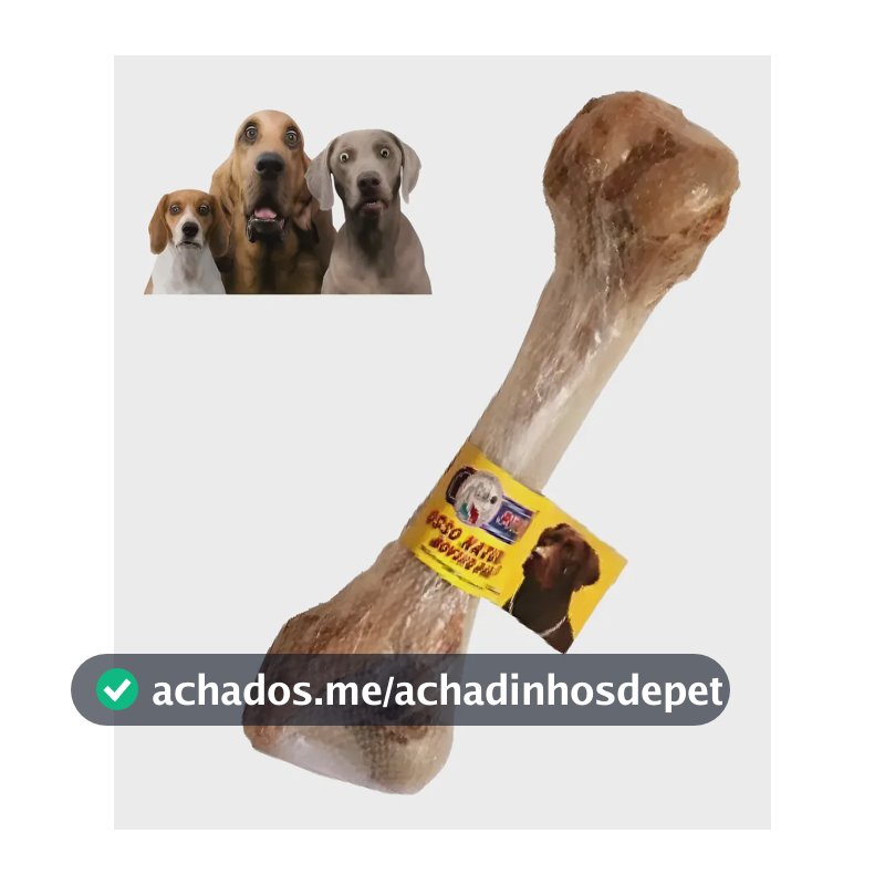 Osso Fêmur Bovino Defumado Grande Petisco Cães Cachorro Pet Natural