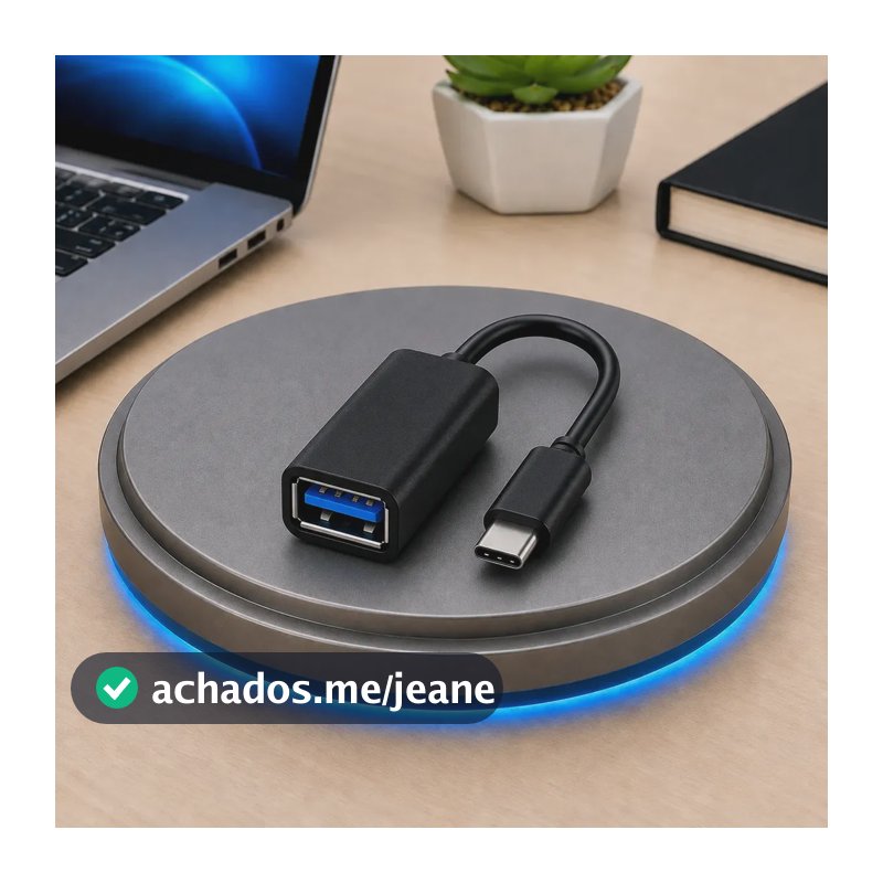 Cabo Adaptador Tipo C Otg Para Usb 3.0 Tipo C Conversor Dados 5gbps Alta Velocidade Compatível Notebook Celular Tablet Pendrive Mouse Teclado Controle Usb Fêmea Macho Preto