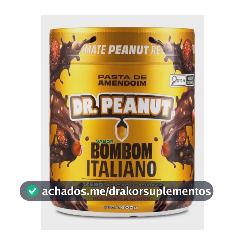Suplemento em pasta Dr. Peanut Sódio Pasta de amendoim sabor Bombom italiano x 600g