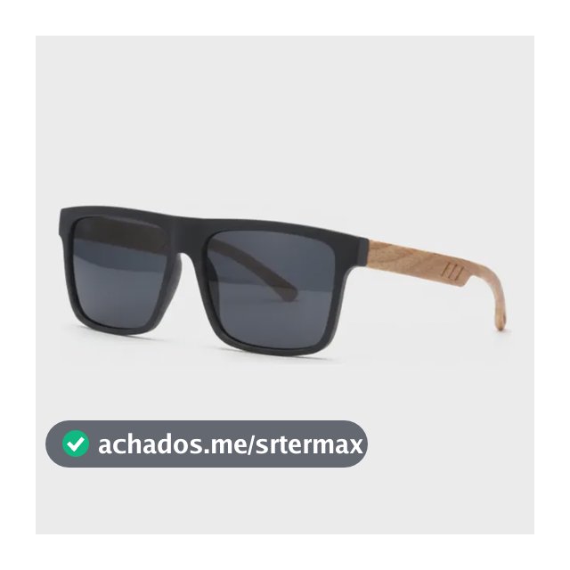 Óculos De Sol Quadrado Bambu Madeira Premium Original Uv400 Preto E Madeira