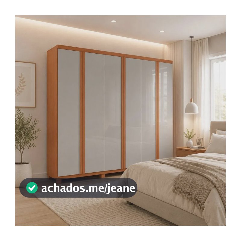 Guarda-roupa Casal 100% Mdf 6portas 2gav Multimóveis Cr35547 Bege
