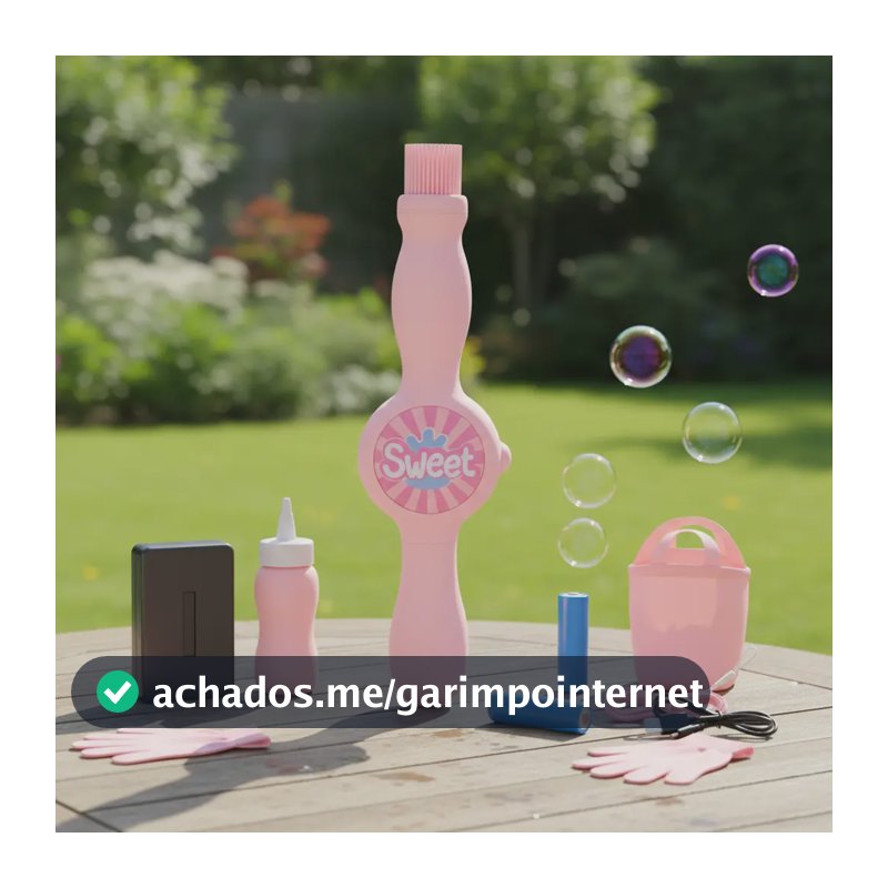 Brinquedo Varinha Máquina Bolha De Sabão Com Fumaça E Luvas Rosa