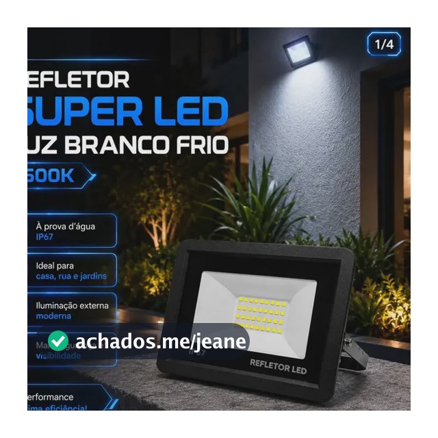 Kit 4 Refletores Super Led 200w Holofote Bivolt Ip67 Prova D'água Branco Frio 6500k