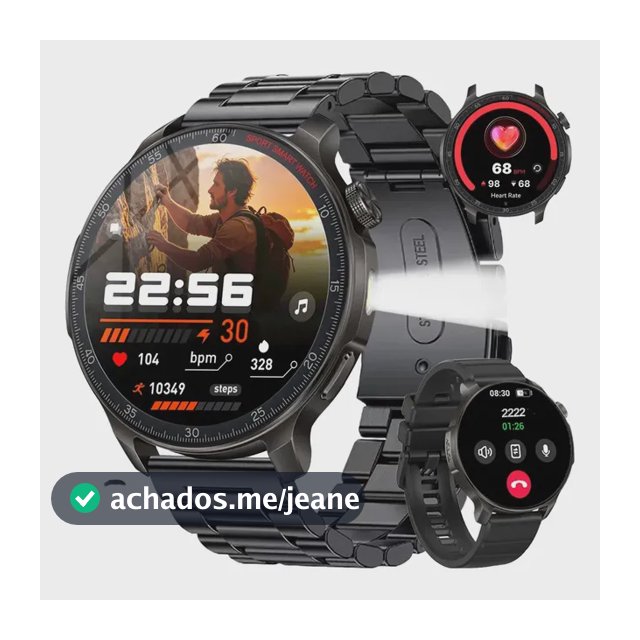 Relógio Inteligente Esportivo Duas Pulseiras À Prova D'água Black Milanese
