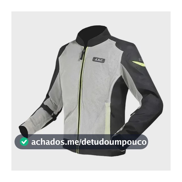 Jaqueta Ls2 Airy Masculina Ventilada Verão Preto Cinza
