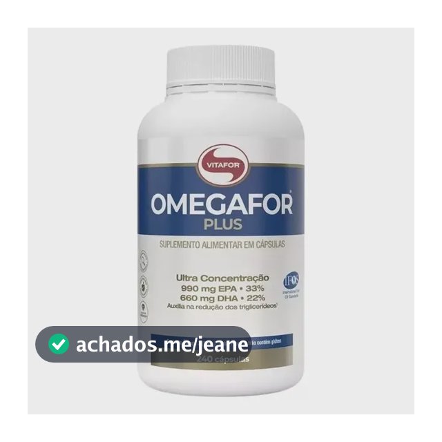 Omega 3 Omegafor Plus 240caps Concentrado Vitafor Sem Sabor