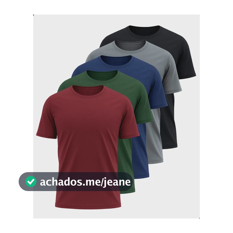 Kit 5 Camisetas Básicas Masculina Dry Fit Lisa Tradicional  Variado 2 Gg