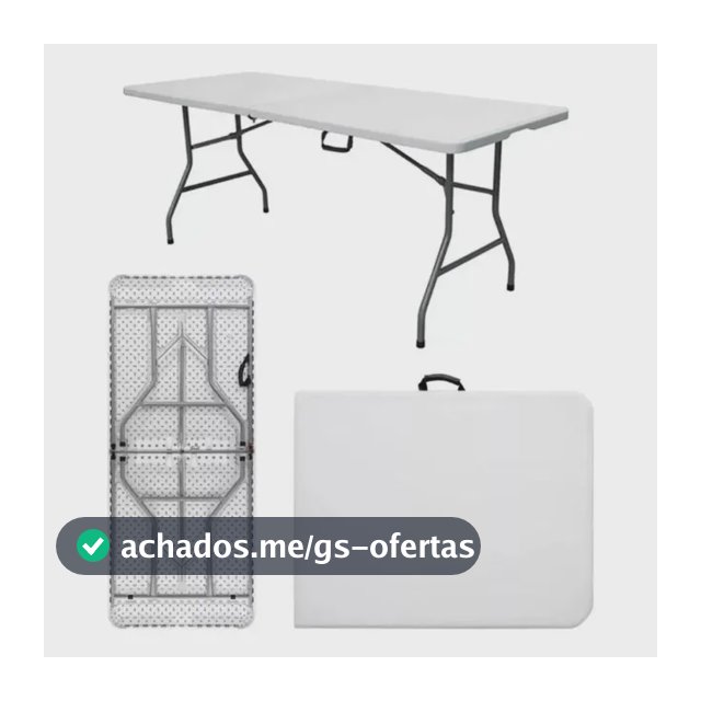 Mesa Dobrável Vira Maleta Com Alça Portátil 1.80m Para Camping Pesca Jardim Área Externa