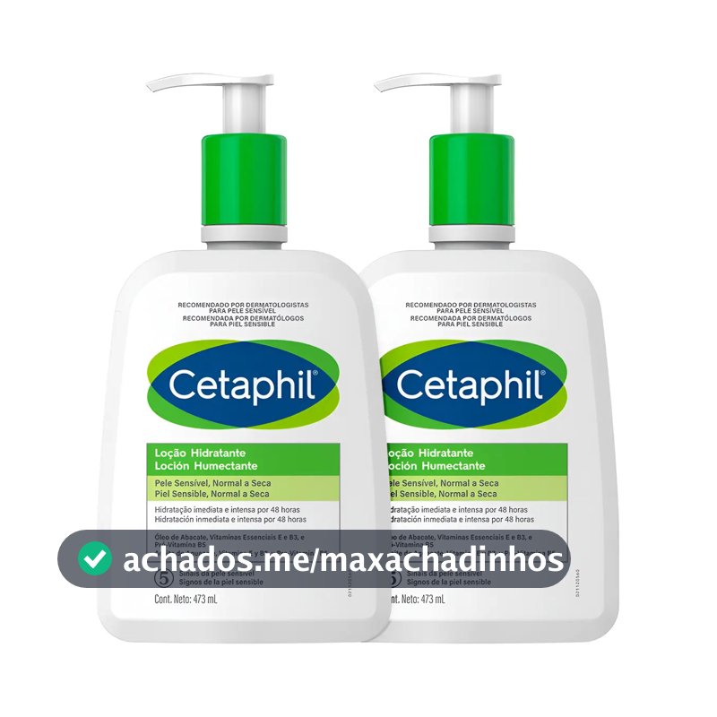 Emulsão Cetaphil Kit Cetaphil Loção Hidratante Corporal e Facial en dispensador 473mL neutra - kit x 2 unidades