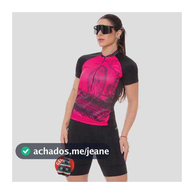 Kit Ciclismo Feminino Camisa Proteção Uv Short Forro Gel Mtb