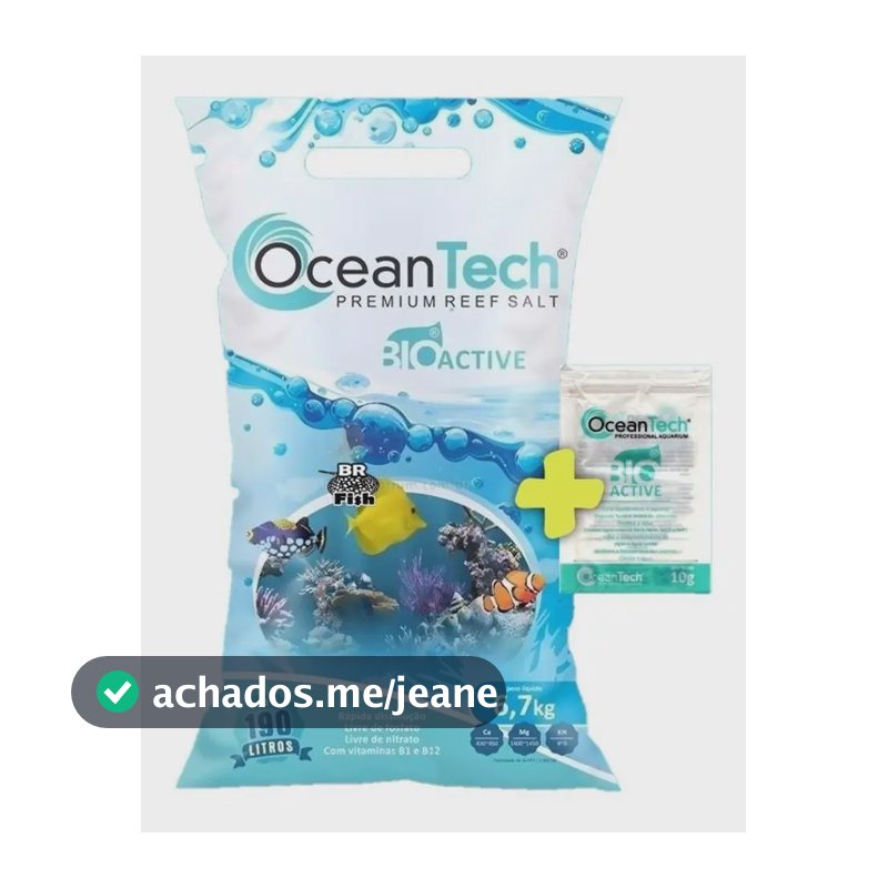 Sal Ocean Tech Bio Active Aquário Marinho 190L 6,7Kg Corais