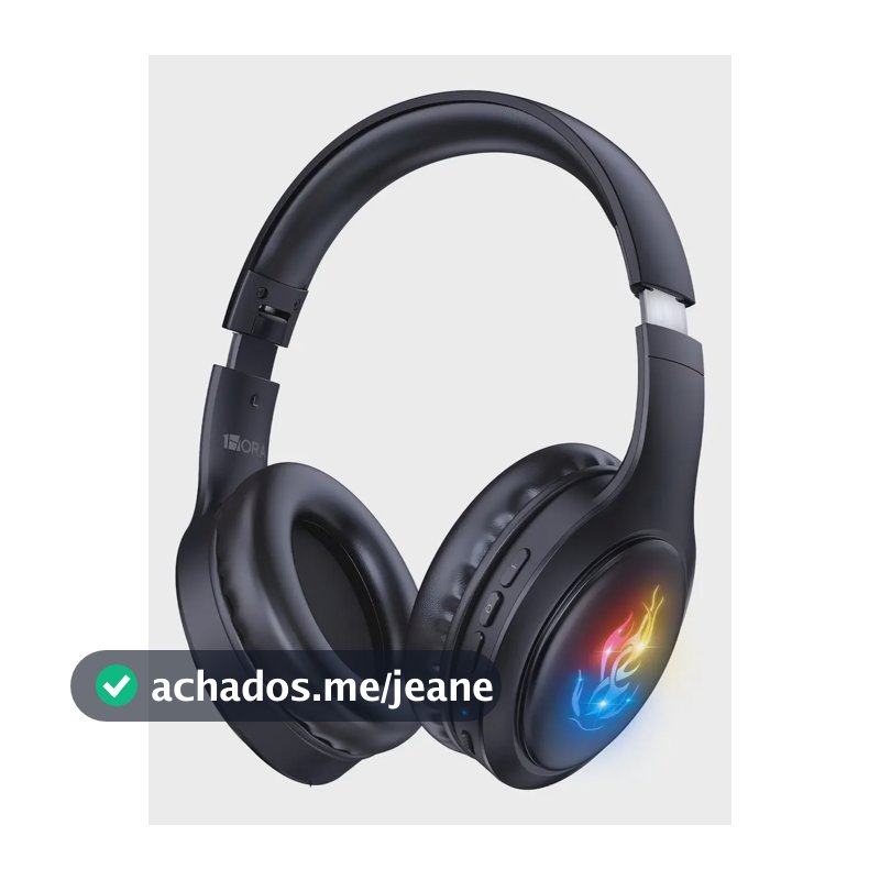 Fone de ouvido Headset Bluetooth 5.3 Gamer Sem Fio 1HORA AUT202 Design Dobrável Com Microfone