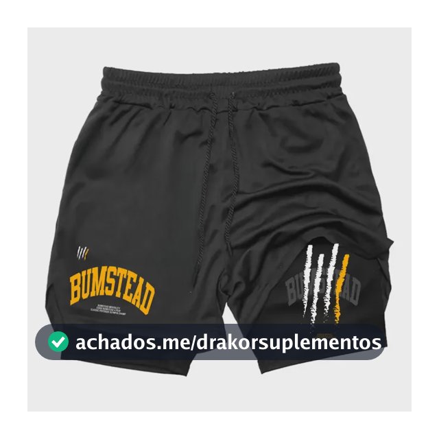 Bermuda Short Duplo Masculina Compreensão 2 Em 1 Musculação