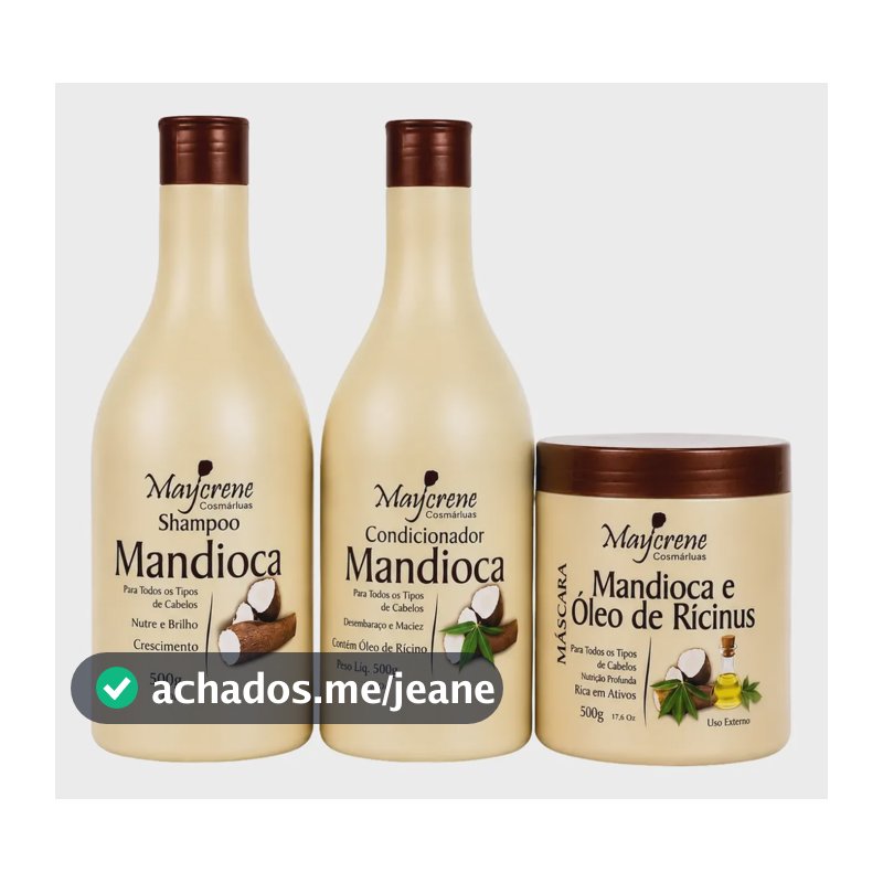 Kit Mandioca Premium Hidratação Profunda Maycrene 3x500