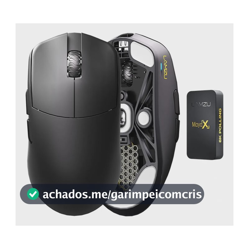 Mouse Gamer Lamzu Maya X Preto  8k Pwm3950 30000 Dpi 47g Preto