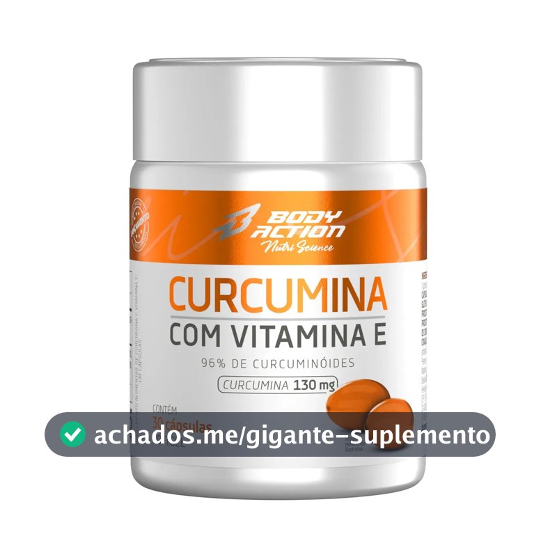 Cúrcuma Com Vitamina E 130mg - 30 Cápsulas Bodyaction Sabor Sem sabor