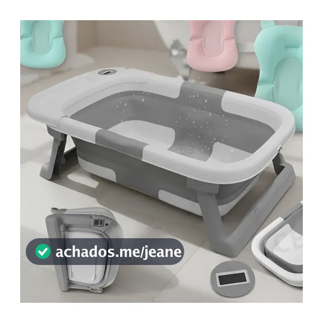 Banheira Bebe Dobrável Mais Almofada Flutuante Termometro