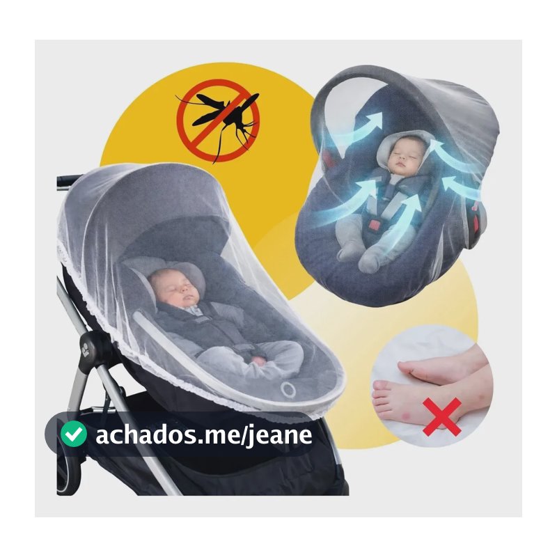 Mosquiteiro Para Carrinho Bebê Conforto Portátil Universal Branco