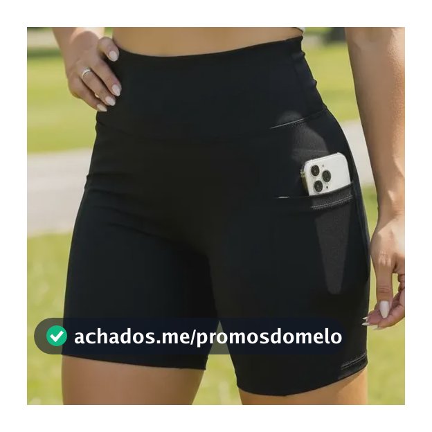 Shorts Feminino Academia Modeladora Com Bolso Proteção Uv50