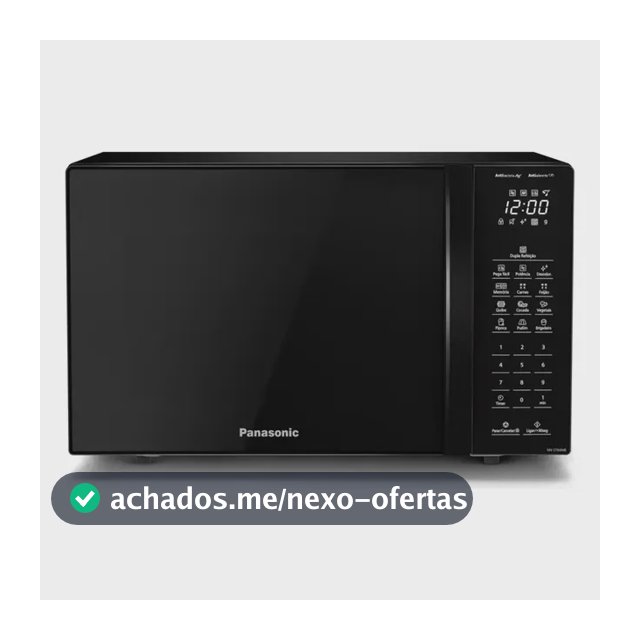 Microondas Panasonic Nn-st66nbru Black Glass 34L Dupla Refeição
