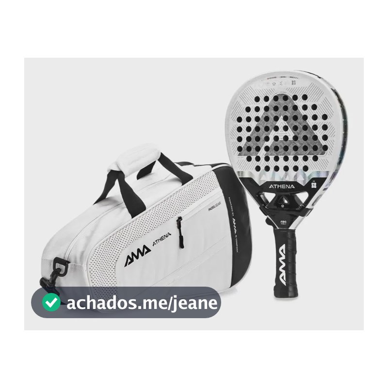 Raquete De Padel Ama Sport Euro Pro Athena Com Capa E Nota Branco