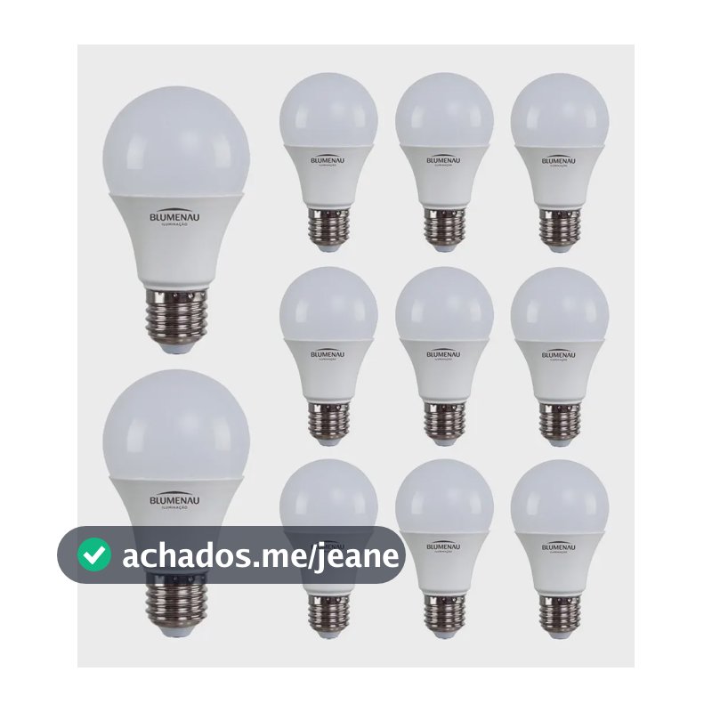 Kit 20 Lâmpadas LED Bulbo A60 Blumenau 15W para Soquete E27 Luz Branca Fria 6500K