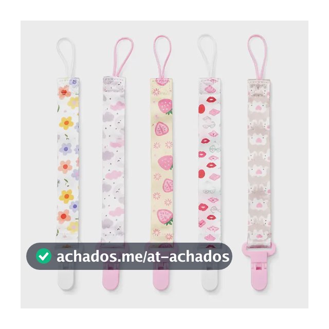 Kit 5 Prendedor Chupeta Menino E Menina Estampas Sortidas