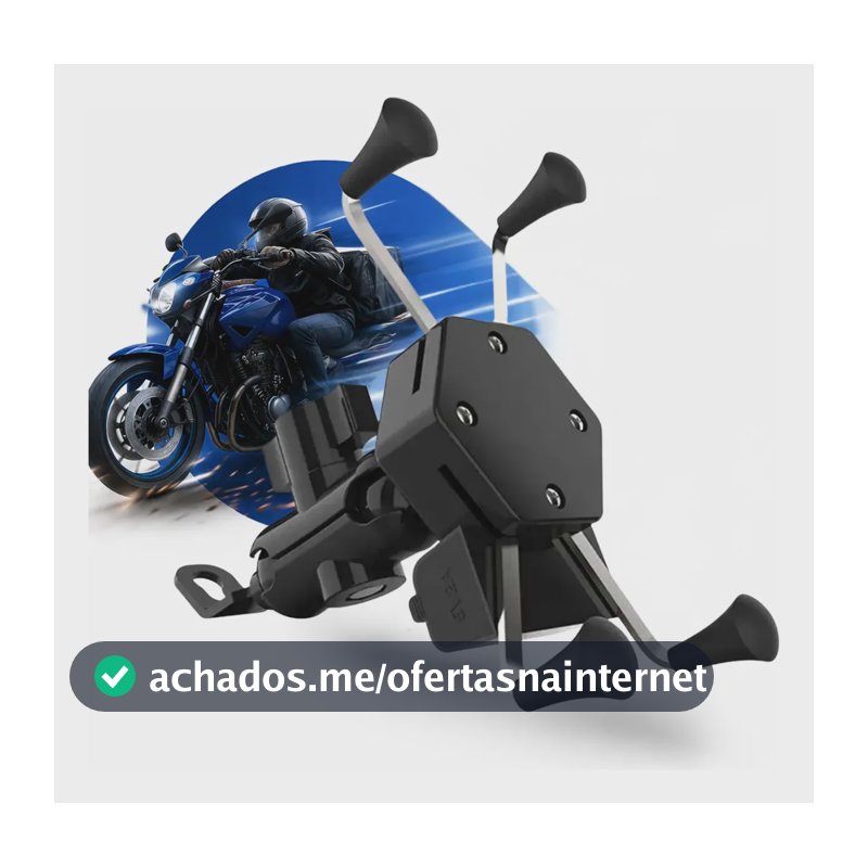 Suporte Garra Celular Moto Com Carregador Universal Usb Turbo Woosh