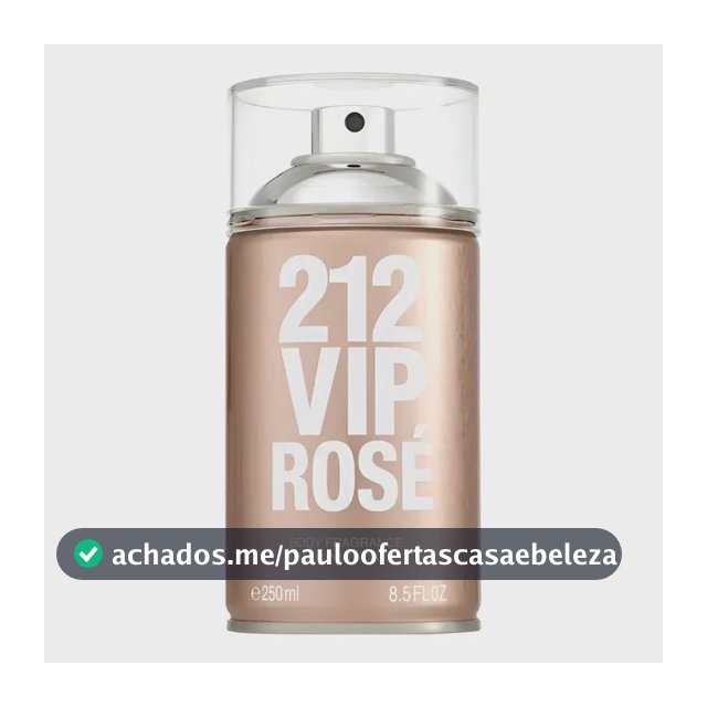 Body Spray Carolina Herrera 212 Vip Rosé Feminino 250ml - Body Splash de longa fixação