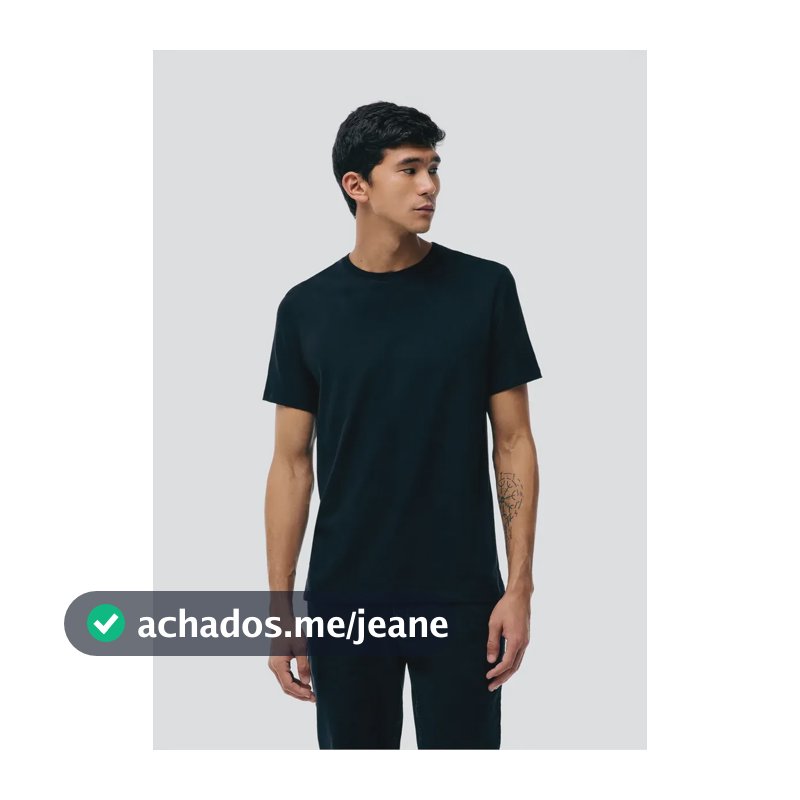 Camiseta Básica Masculina Manga Curta Em Malha H+ Hering Preto Xg