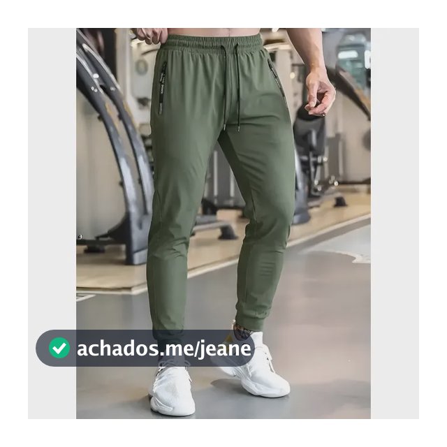 Calça Masculina Com Elastano Esportiva Fitness Slim Fit