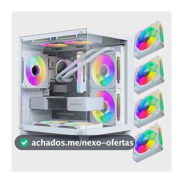 Gabinete Gamer Aquário Em Vidro Com 4 Fans Rgb Gb1797 Cor Branco