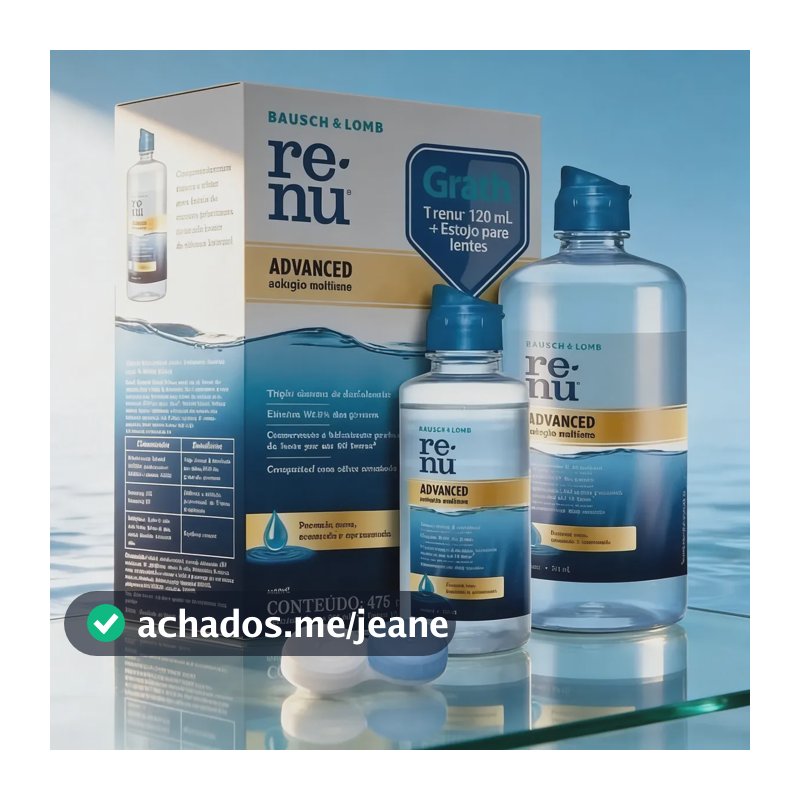 Renu Bausch Advanced Lomb Kit Solução Limpeza Lentes Contato 475ml