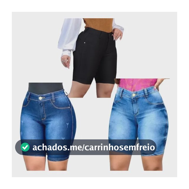 Kit Atacado Shorts Bermuda Jeans Meia Coxa Cintura Alta 03