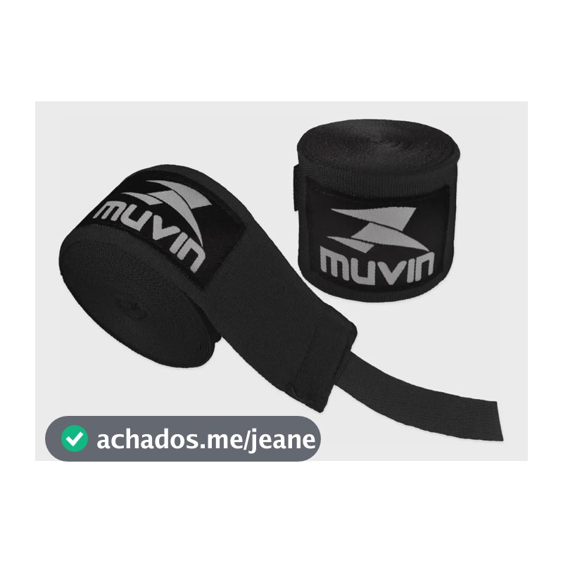 Bandagem Elástica Muvin 5 Metros Luta Boxe Mma Muay Thai Cor Preto