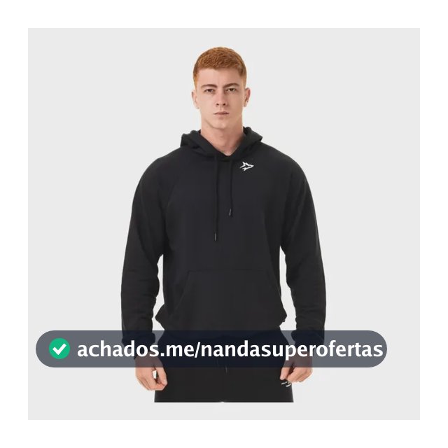 Casaco Moletom Preto New Lupus Inverno Alpha M Preto Liso