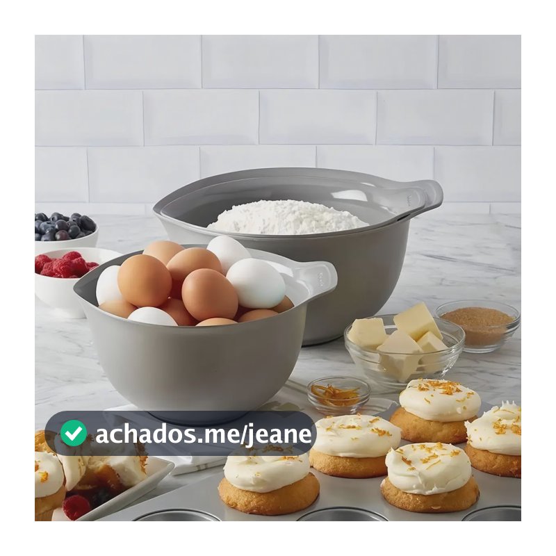 Kit De Bowls C/ 3 Tigelas Cozinha Multiuso Cinza Kitchenaid