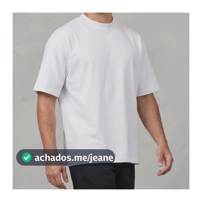 Camiseta Oversized Algodão Masculina Premium Texturizada Branco Lisa-algodão M