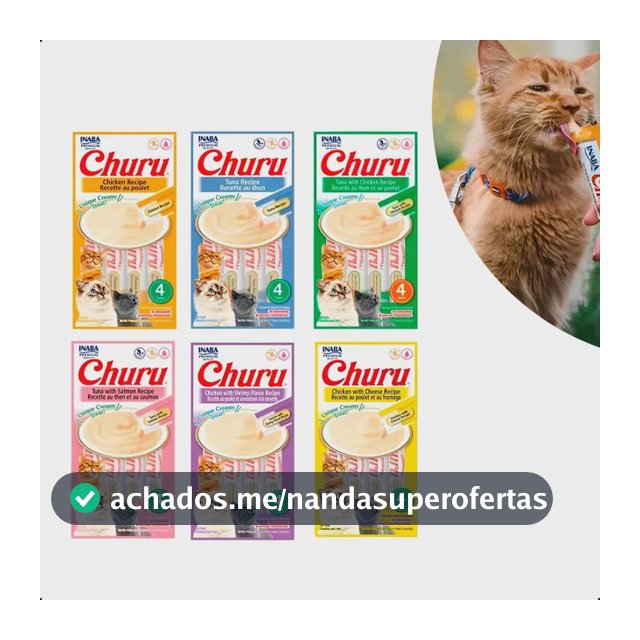 Petisco Para Gatos Kit 6 Und Churu Sabores Variados 56g X 6