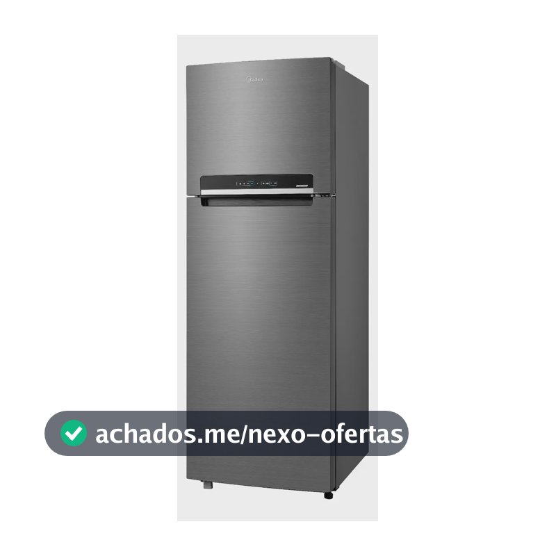 Geladeira com freezer inverter Midea Frost Free Duplex MDRT533EVD461 con capacidad de 394L inox