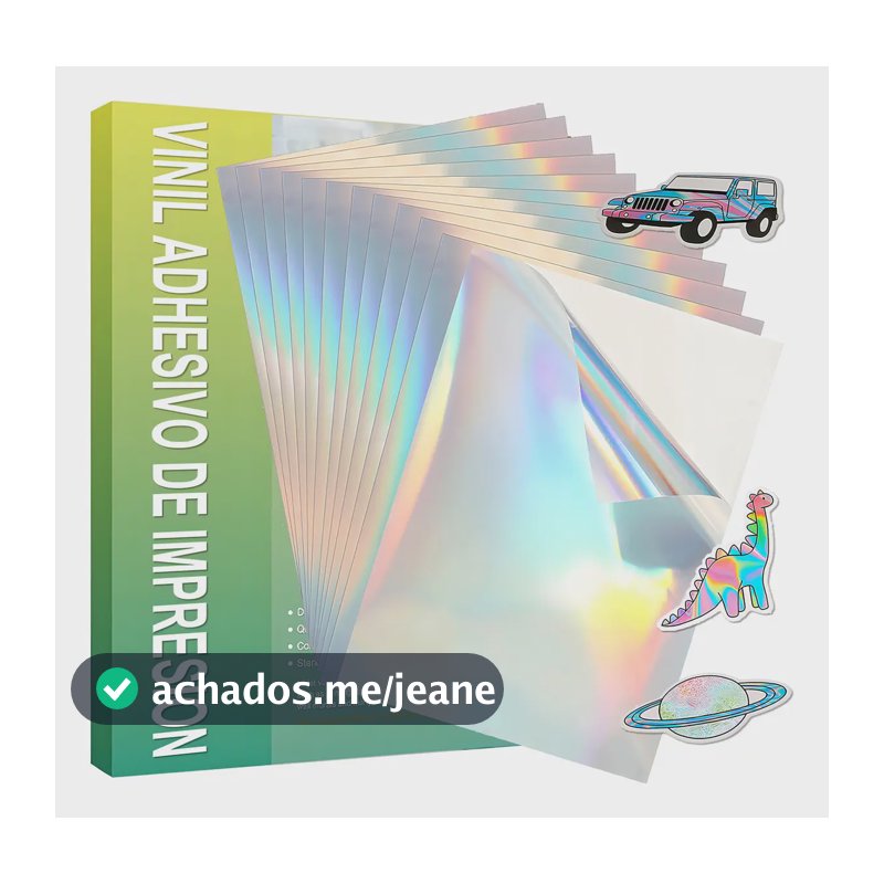 Papel Vinil Adesivo A4 Holográfico 20 Folhas Mecolour Para Impressoras