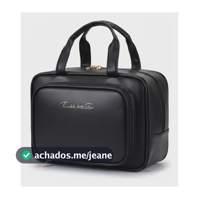 Necessaire Grande Frasqueira Luxo Bolsa Maquiagem Viagem Preto Lisa