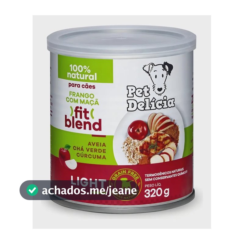 Ração Úmida Pet Delícia Light Frango Maçã Cães 320g