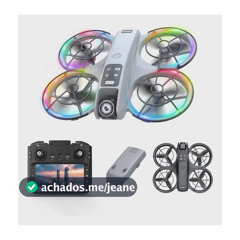 Mini Drone 8k Câmera 2 Bateria 4.5 Polegadas Display Led Cinza