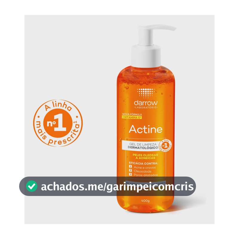 Gel de Limpeza Facial Darrow Actine Pele Oleosa e Acneica 400g