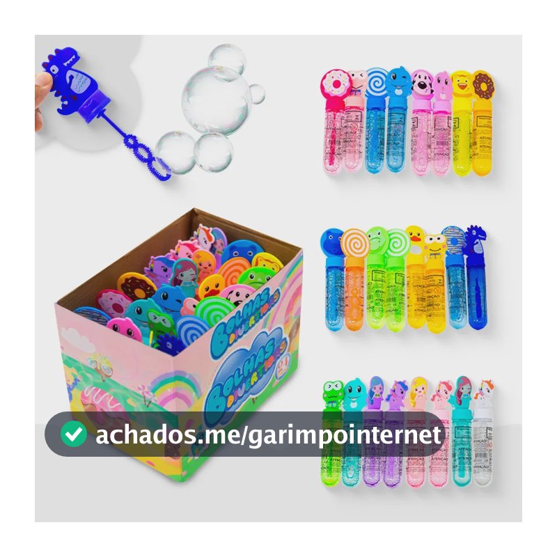 Kit 24 Bolhas De Sabão Brinquedo Lança Bolinha Refil Lembrancinha Aniversario Atacado Sortido Infantil Criança