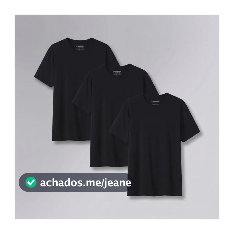 Kit 3 Camisetas Light Insider Preto G Liso