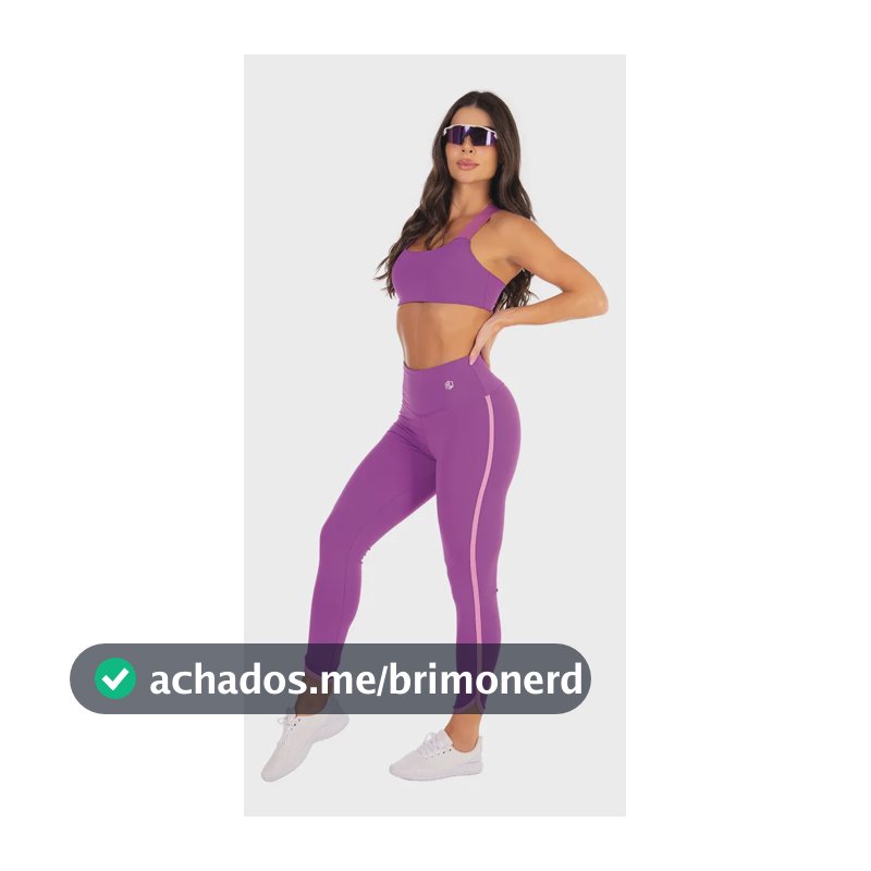 Conjunto Fitness Top E Legging Feminino Manalinda Academia Roxo M